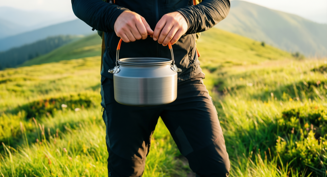 collapsible cooking pot — illustrative AI-generated lifestyle image