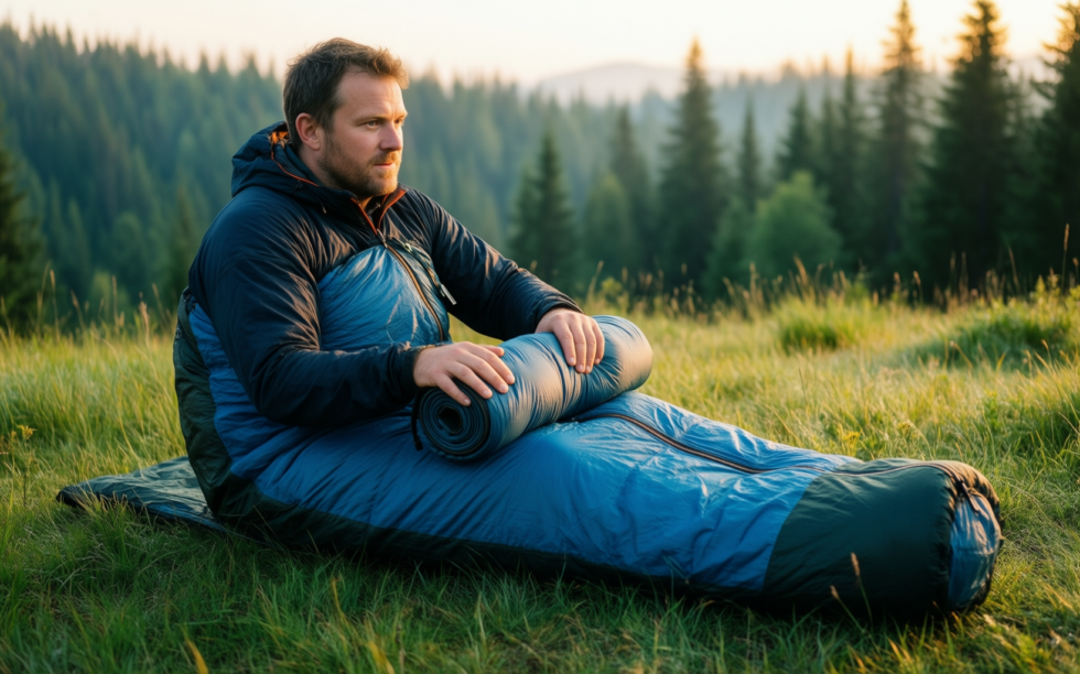 emergency sleeping bag uk — illustrative AI-generated lifestyle image