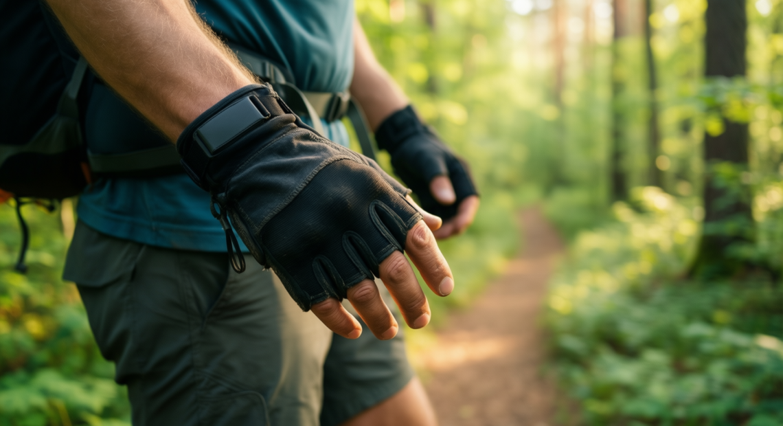 flexible fingerless gloves for men — illustrative AI-generated lifestyle image