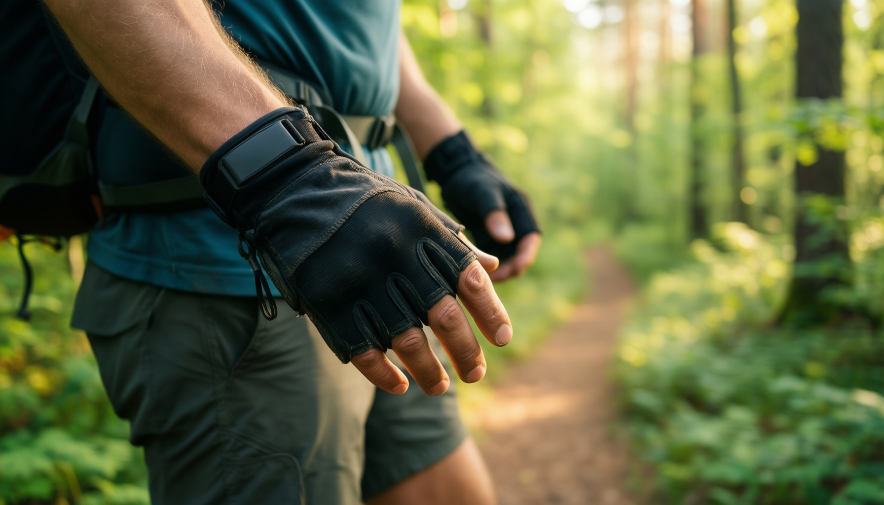 flexible fingerless gloves for men — illustrative AI-generated lifestyle image