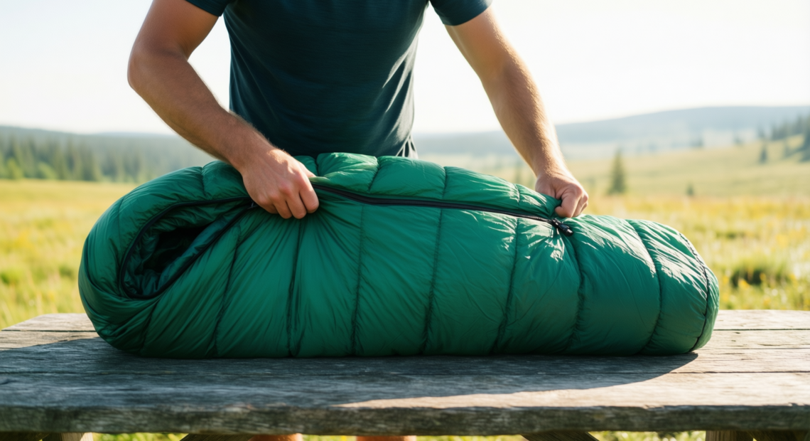 horizon hound gr 20 down camping blanket — illustrative AI-generated lifestyle image