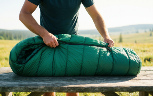 horizon hound gr 20 down camping blanket — illustrative AI-generated lifestyle image