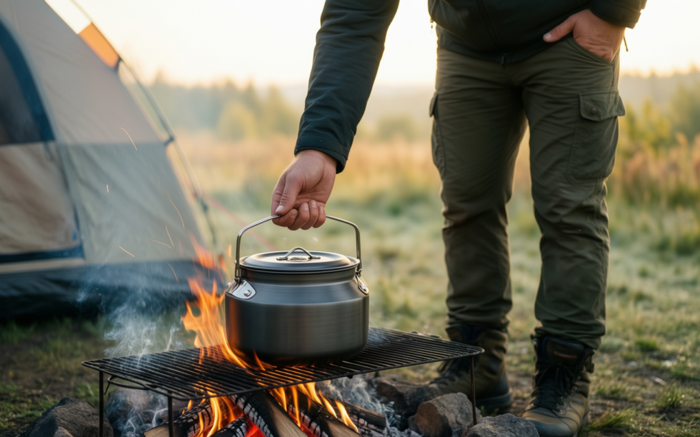 maxi titanium pot camping — illustrative AI-generated lifestyle image