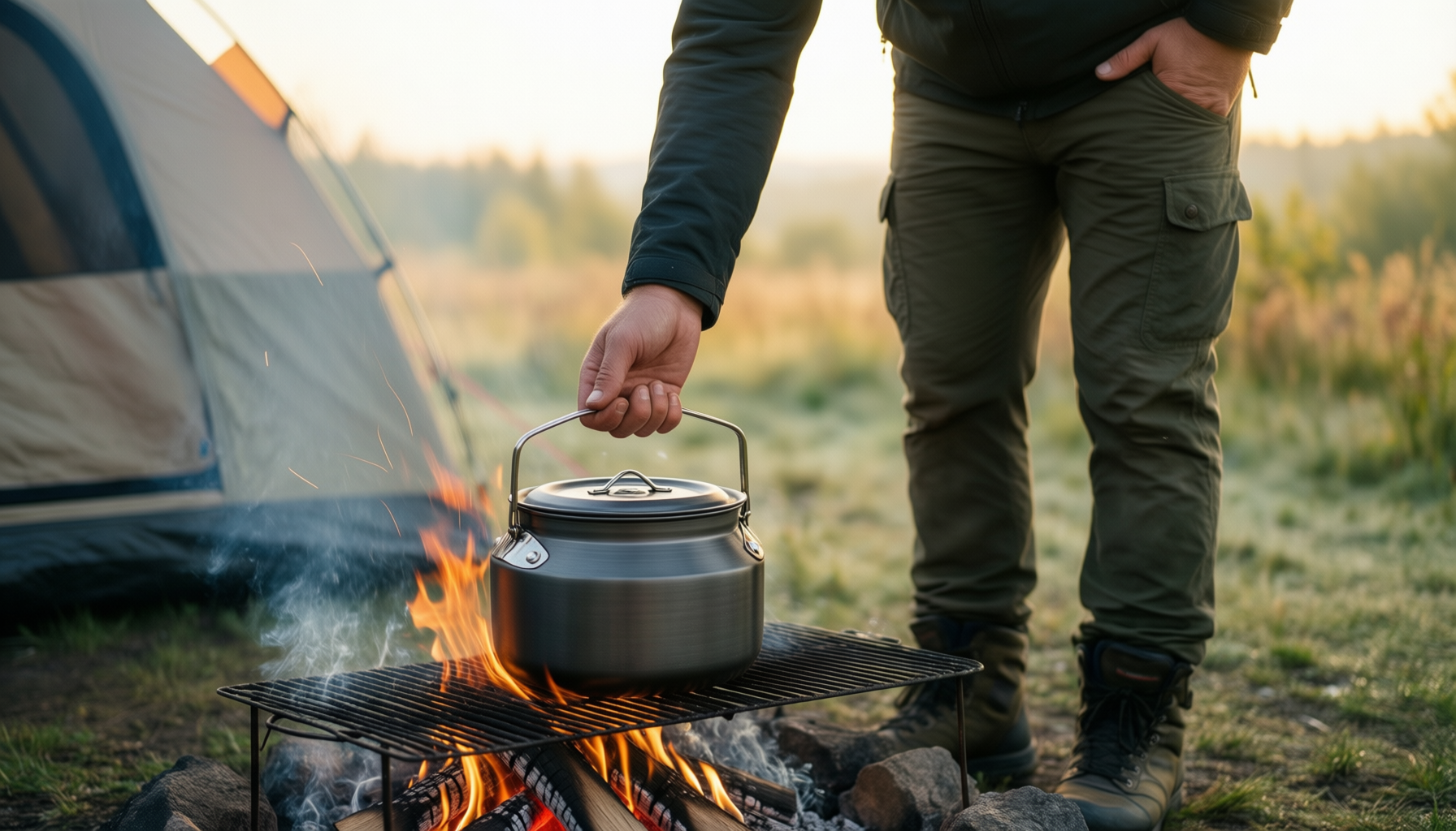 maxi titanium pot camping — illustrative AI-generated lifestyle image