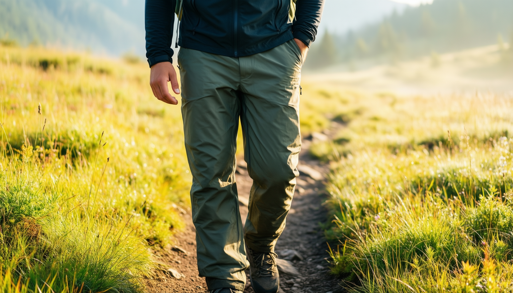 mens waterproof hiking pants — illustrative AI-generated lifestyle image