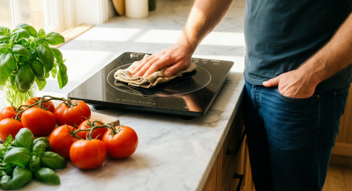 non stick granite induction cookware set — illustrative AI-generated lifestyle image