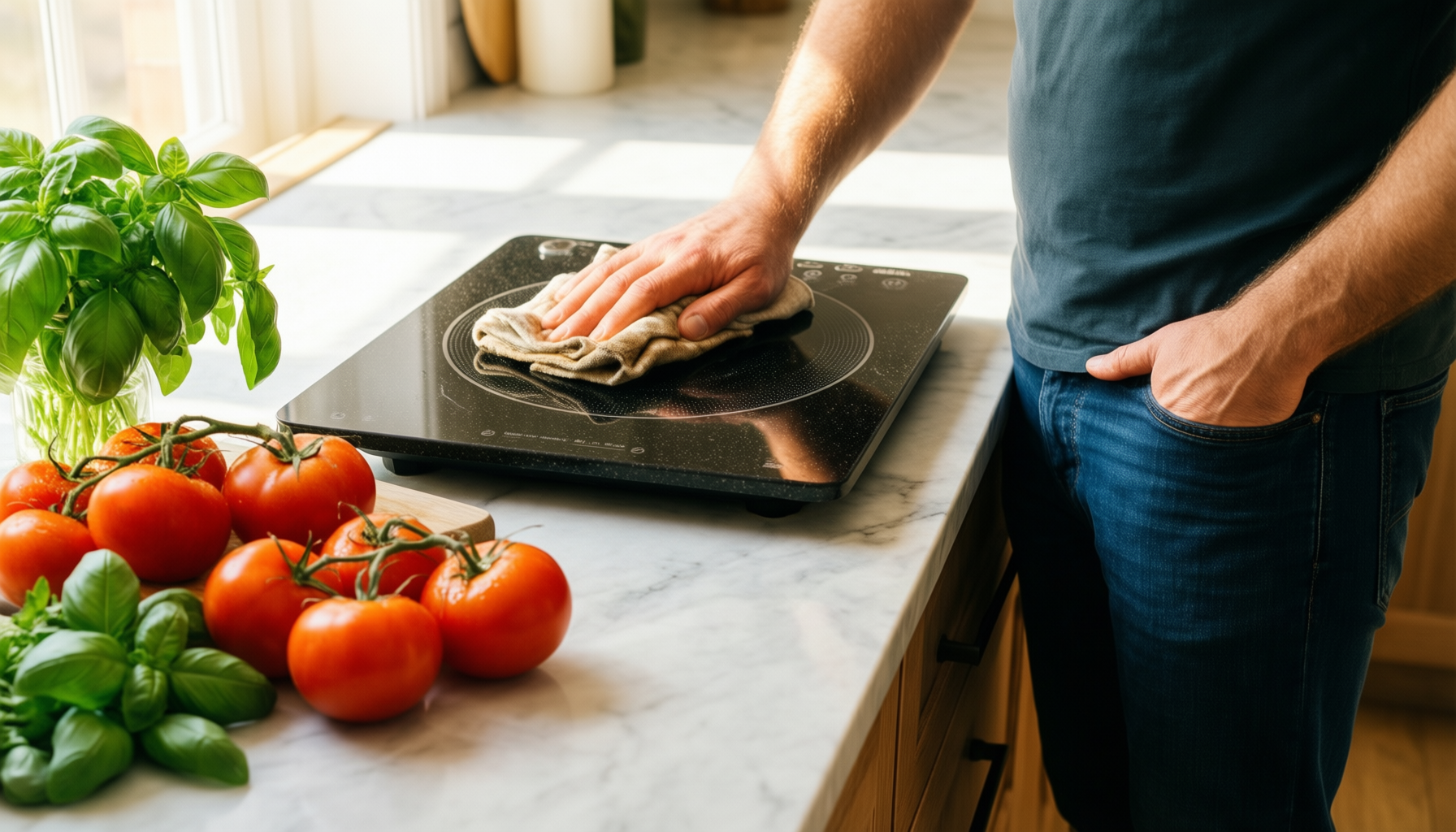 non stick granite induction cookware set — illustrative AI-generated lifestyle image