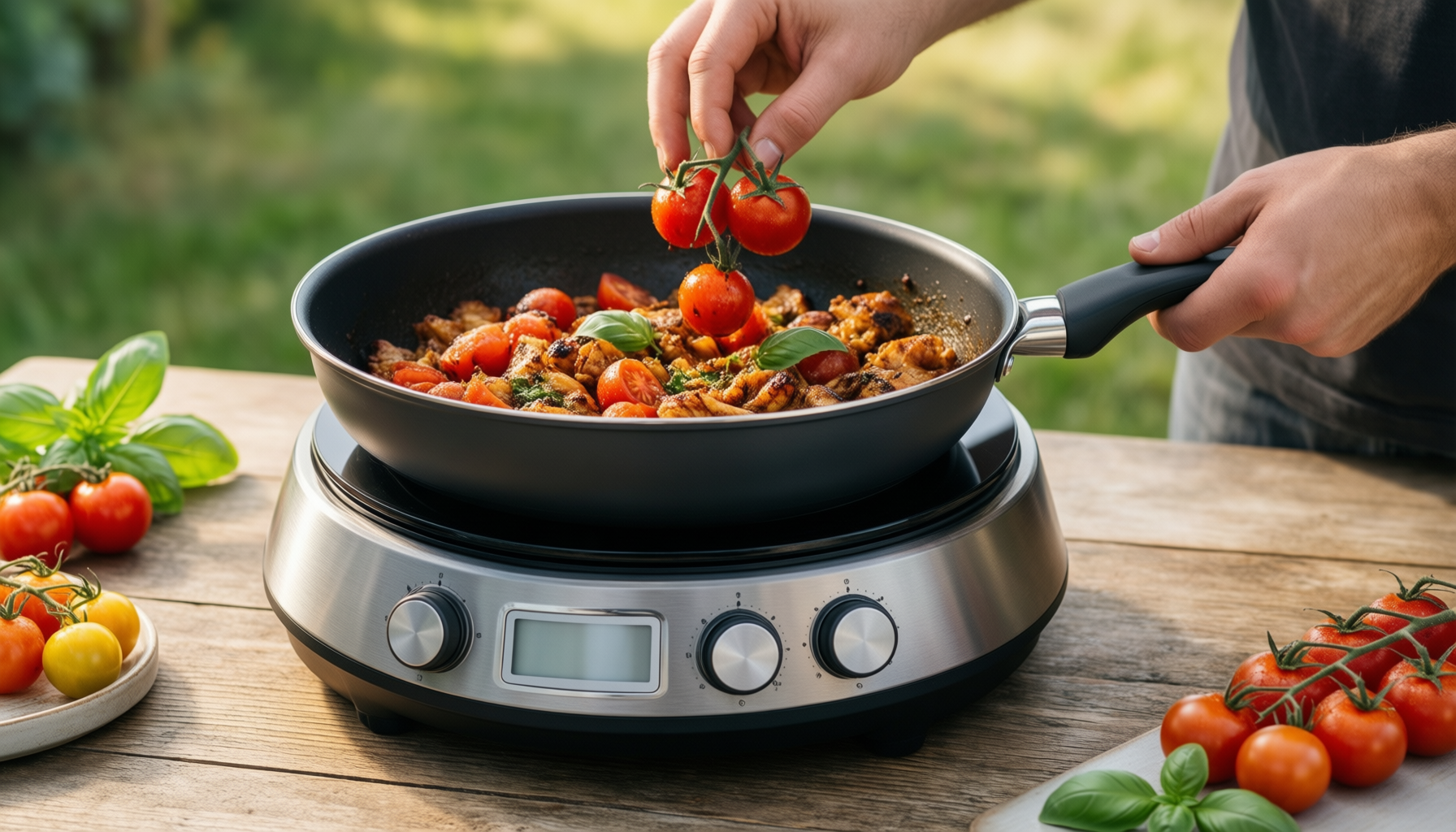 nonstick saucepan with lid — illustrative AI-generated lifestyle image