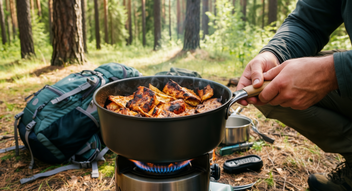 odoland camping cookware set uk — illustrative AI-generated lifestyle image