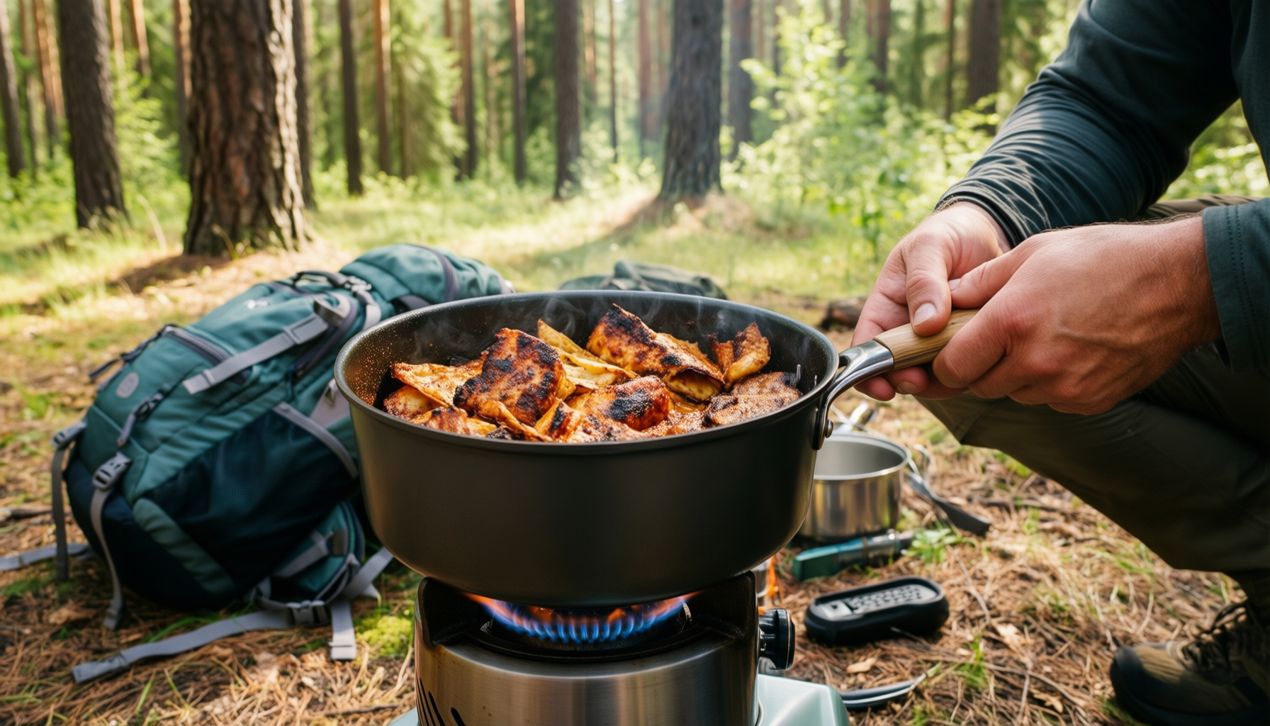 odoland camping cookware set uk — illustrative AI-generated lifestyle image