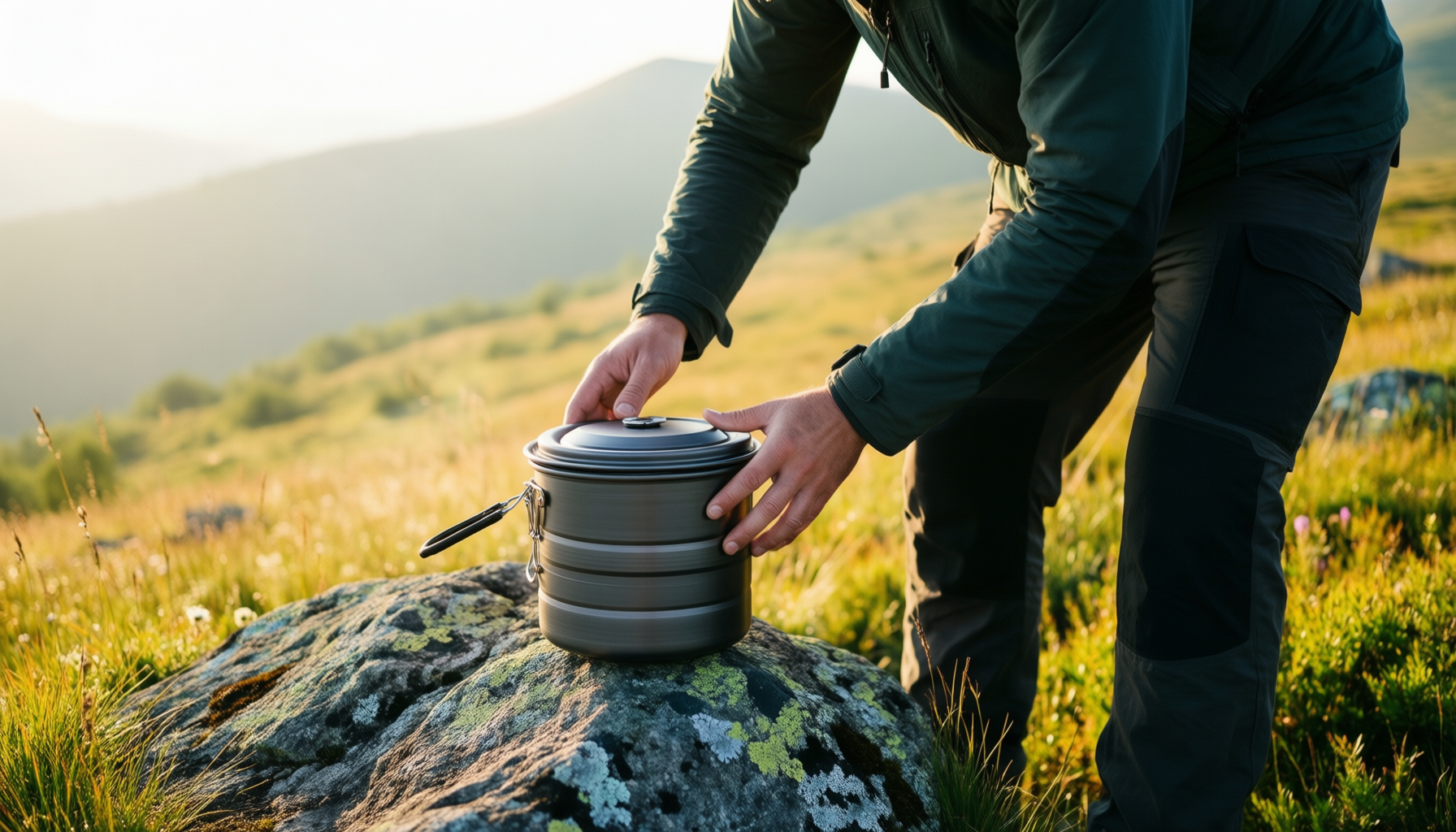 portable camping cooking set uk — illustrative AI-generated lifestyle image