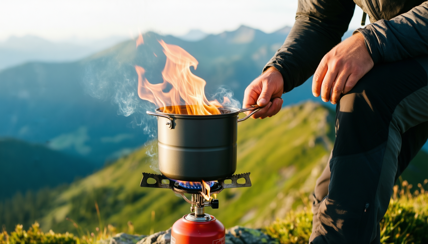 portable camping stove propane — illustrative AI-generated lifestyle image