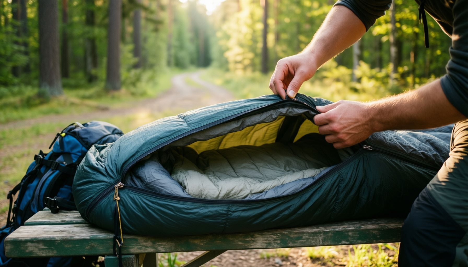 rab ascent 700 sleeping bag review — illustrative AI-generated lifestyle image