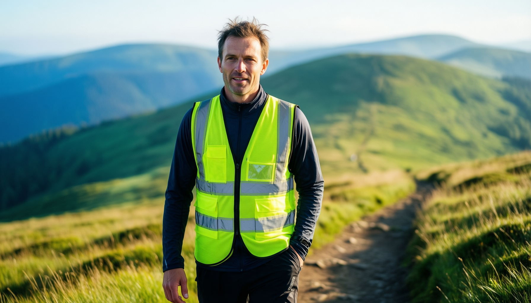 reflective vest for running — illustrative AI-generated lifestyle image