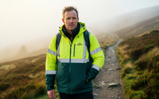 regatta tactical hi vis parka jacket — illustrative AI-generated lifestyle image