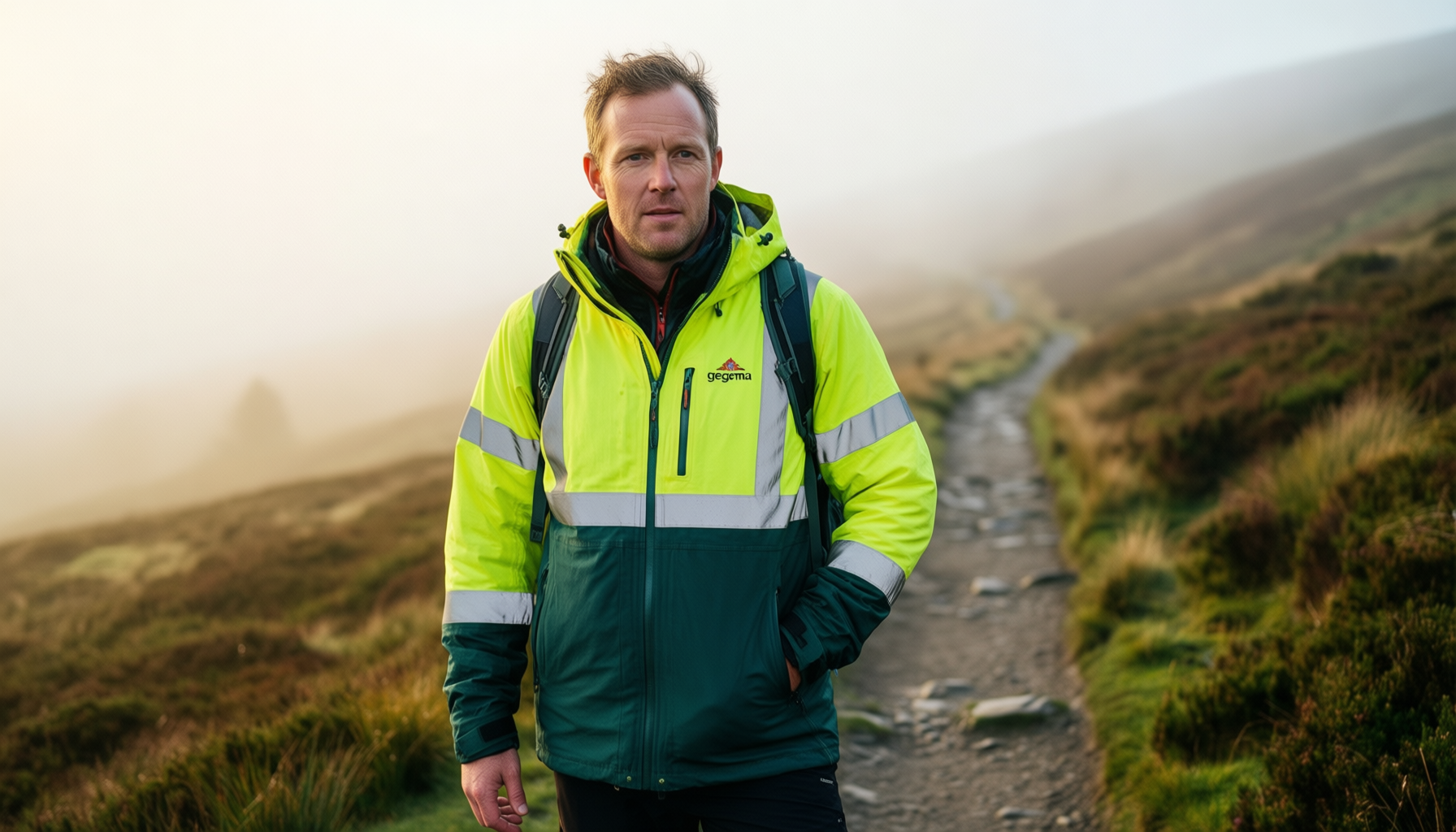 regatta tactical hi vis parka jacket — illustrative AI-generated lifestyle image