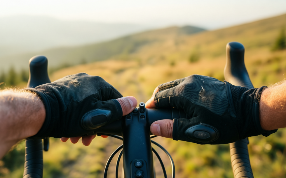 touch screen motorcycle gloves — illustrative AI-generated lifestyle image