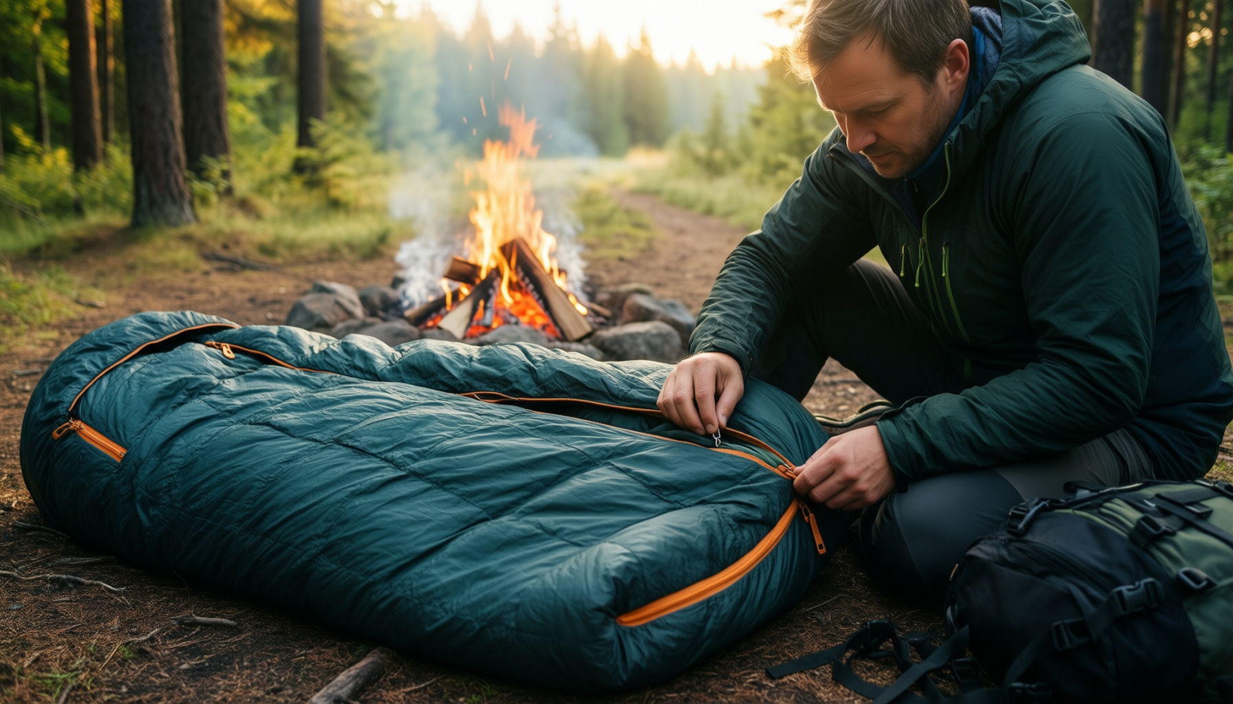 vango nitestar sleeping bag review — illustrative AI-generated lifestyle image