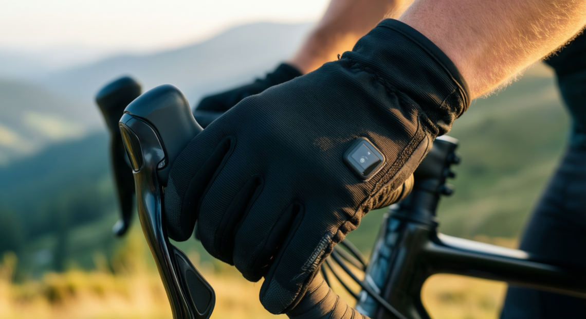 windproof touchscreen gloves winter cycling — illustrative AI-generated lifestyle image