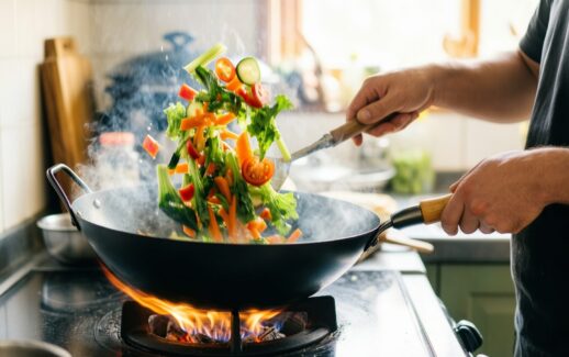 carbon steel wok — illustrative AI-generated lifestyle image