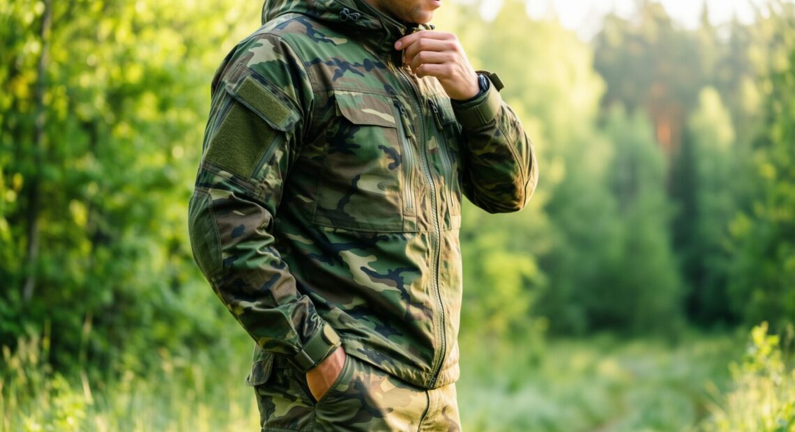 men's tactical jacket and combat trousers — illustrative AI-generated lifestyle image