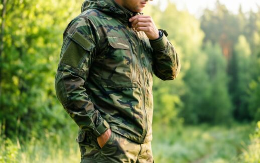 men's tactical jacket and combat trousers — illustrative AI-generated lifestyle image