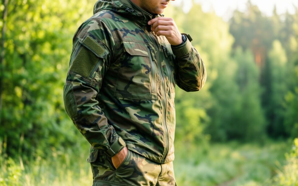 men's tactical jacket and combat trousers — illustrative AI-generated lifestyle image