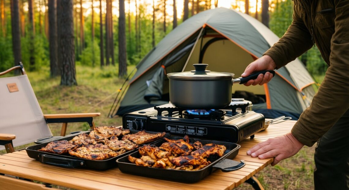 camping cookware set uk — illustrative AI-generated lifestyle image