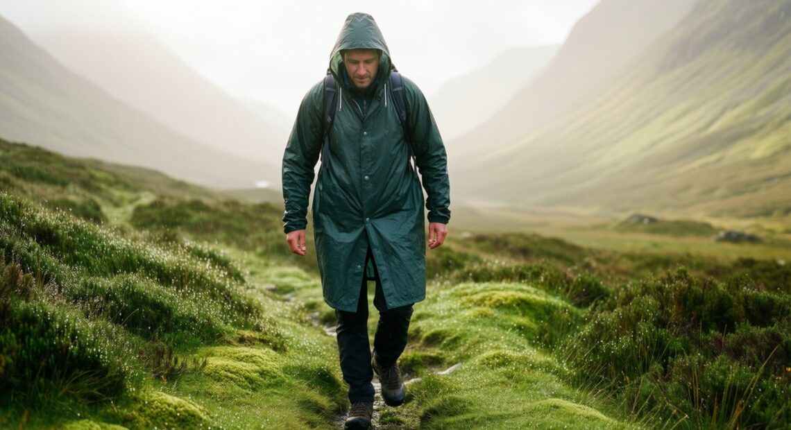 FROGG TOGGS Ultra-lite2 poncho — illustrative AI-generated lifestyle image