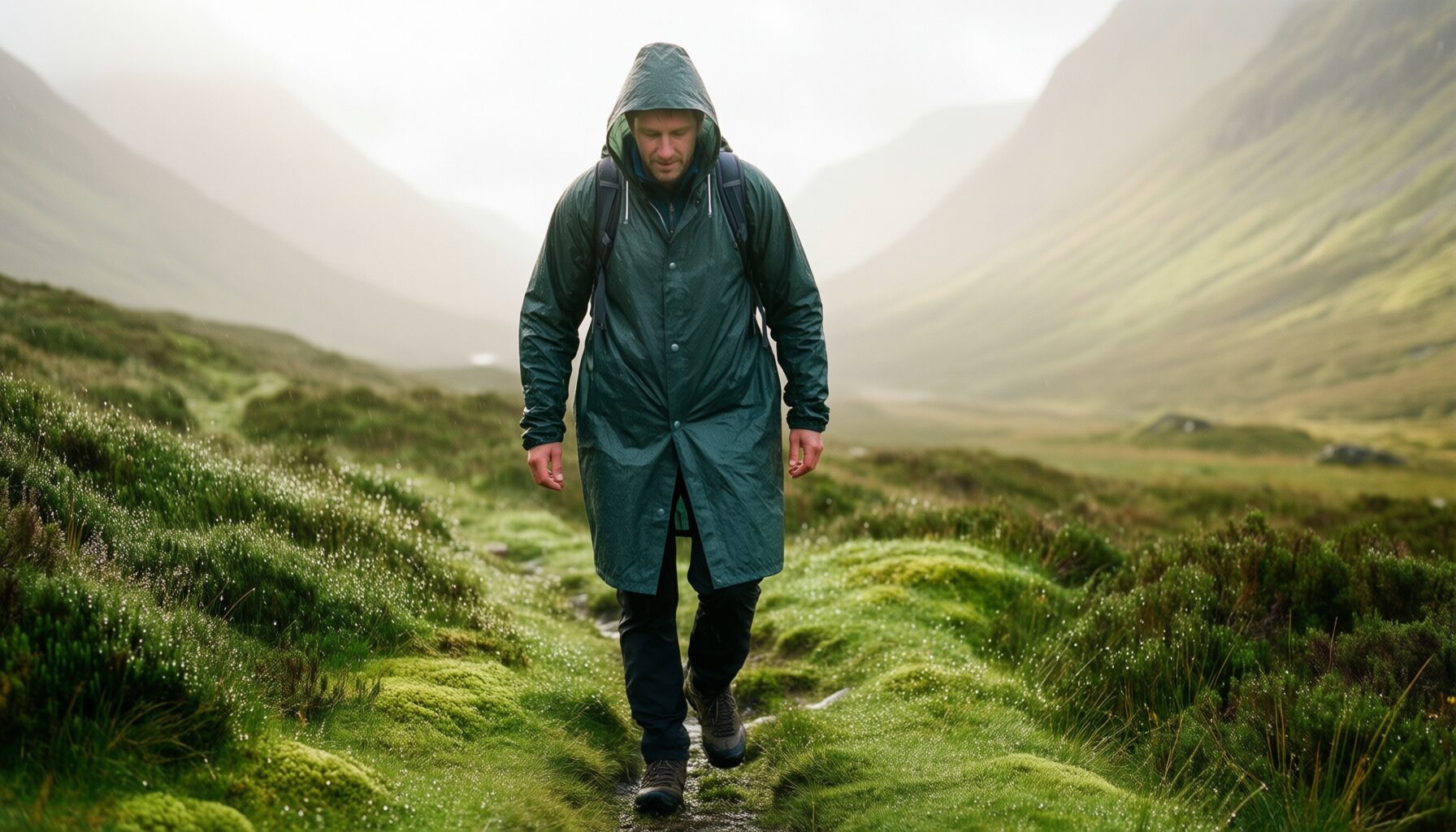 FROGG TOGGS Ultra-lite2 poncho — illustrative AI-generated lifestyle image