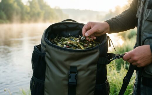 waterproof fishing backpack uk — illustrative AI-generated lifestyle image