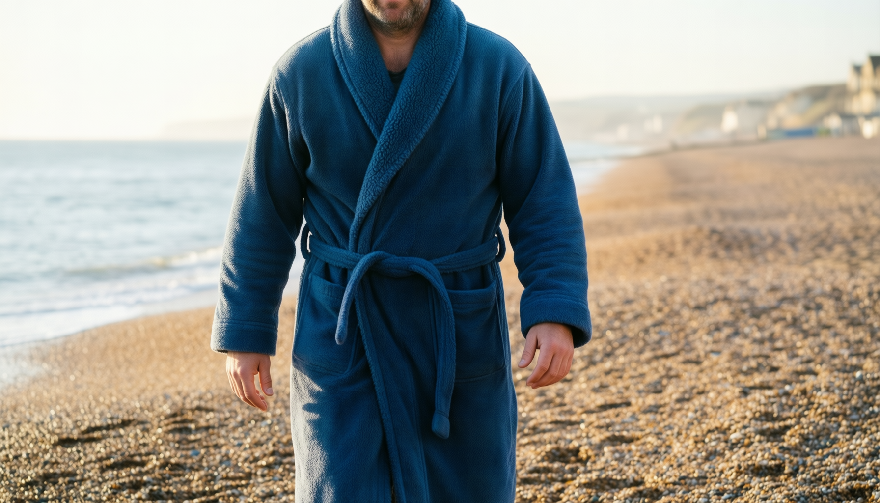 ultra dry waterproof changing robe — illustrative AI-generated lifestyle image