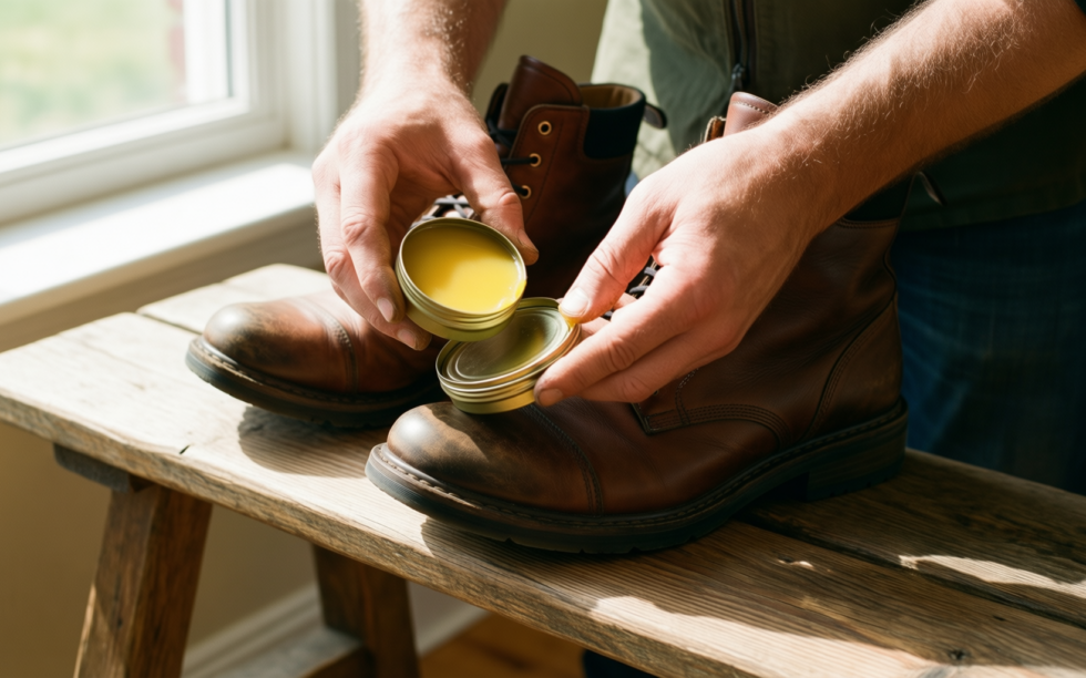 grangers leather protection g-wax — illustrative AI-generated lifestyle image