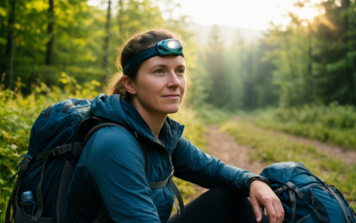 petzl bindi headlamp — illustrative AI-generated lifestyle image