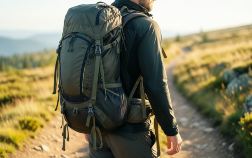 osprey atmos ag 65 backpack — illustrative AI-generated lifestyle image