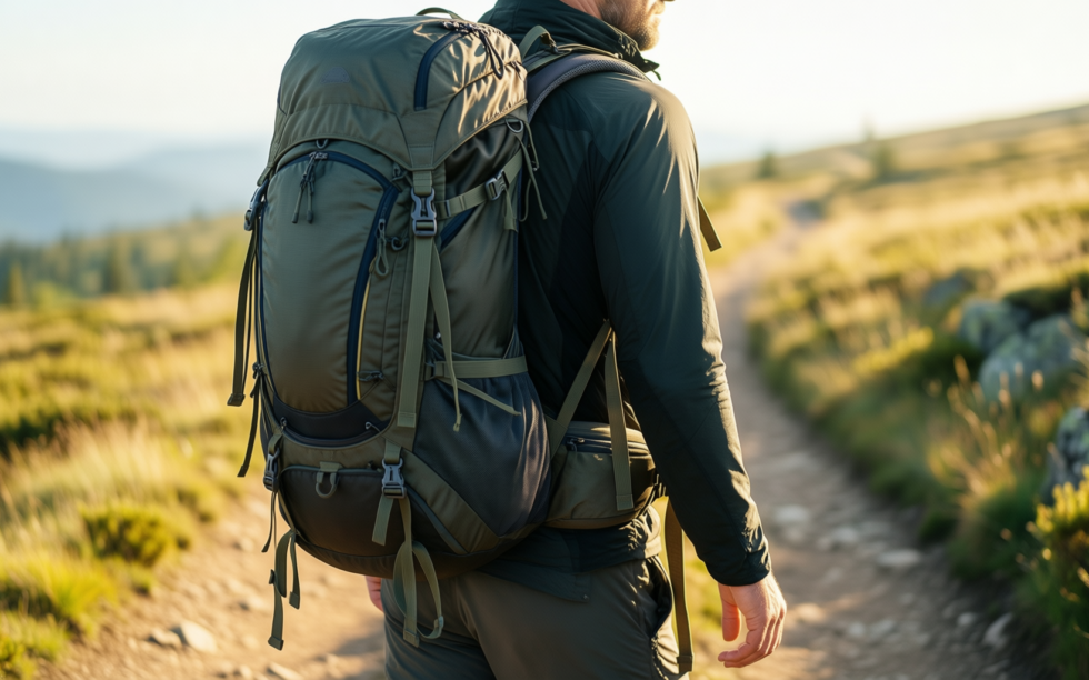 osprey atmos ag 65 backpack — illustrative AI-generated lifestyle image