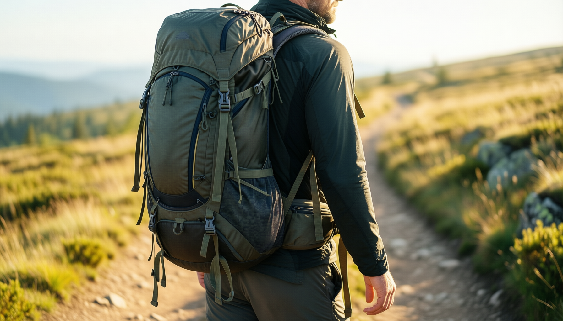 osprey atmos ag 65 backpack — illustrative AI-generated lifestyle image