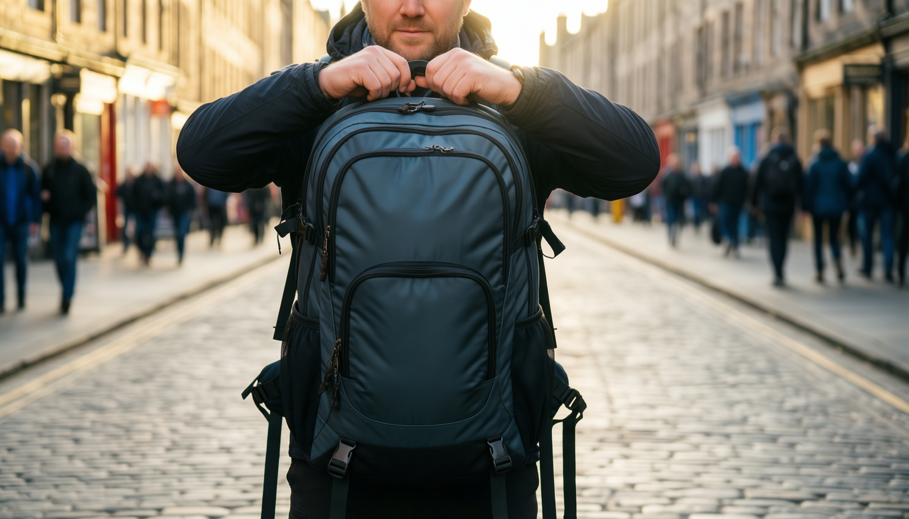 columbia landroamer travel backpack — illustrative AI-generated lifestyle image