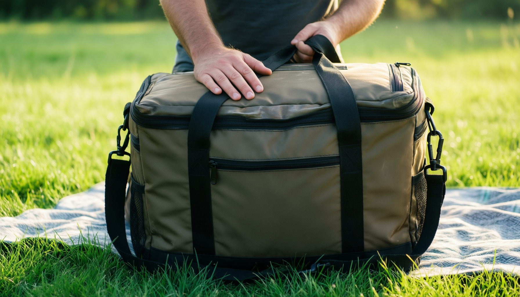 hulongo large insulated cooler bag — illustrative AI-generated lifestyle image