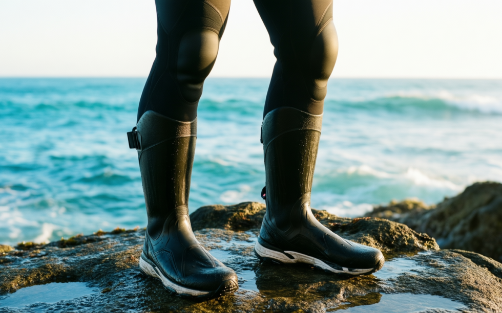 osprey wetsuit boots — illustrative AI-generated lifestyle image