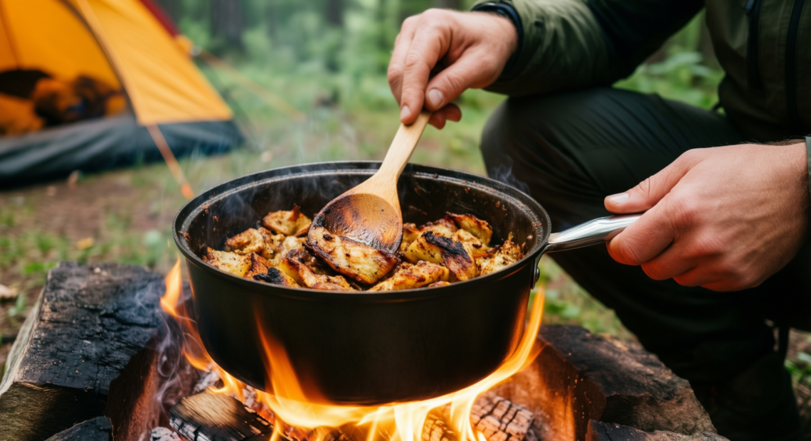 fire maple feast heat exchanger set — illustrative AI-generated lifestyle image