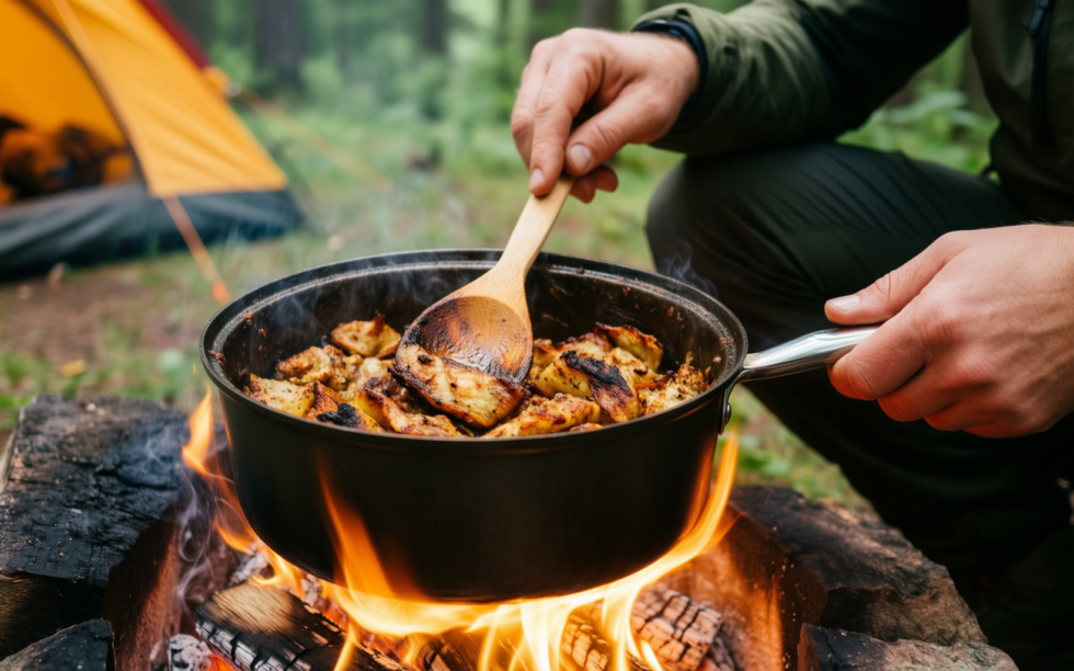 fire maple feast heat exchanger set — illustrative AI-generated lifestyle image