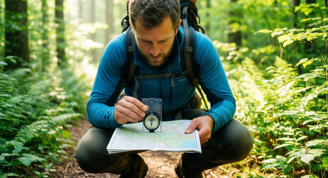 silva classic compass — illustrative AI-generated lifestyle image
