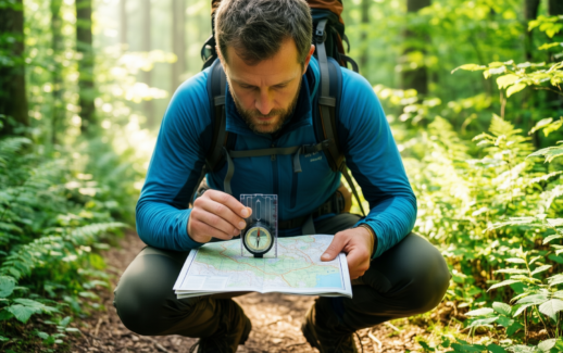 silva classic compass — illustrative AI-generated lifestyle image