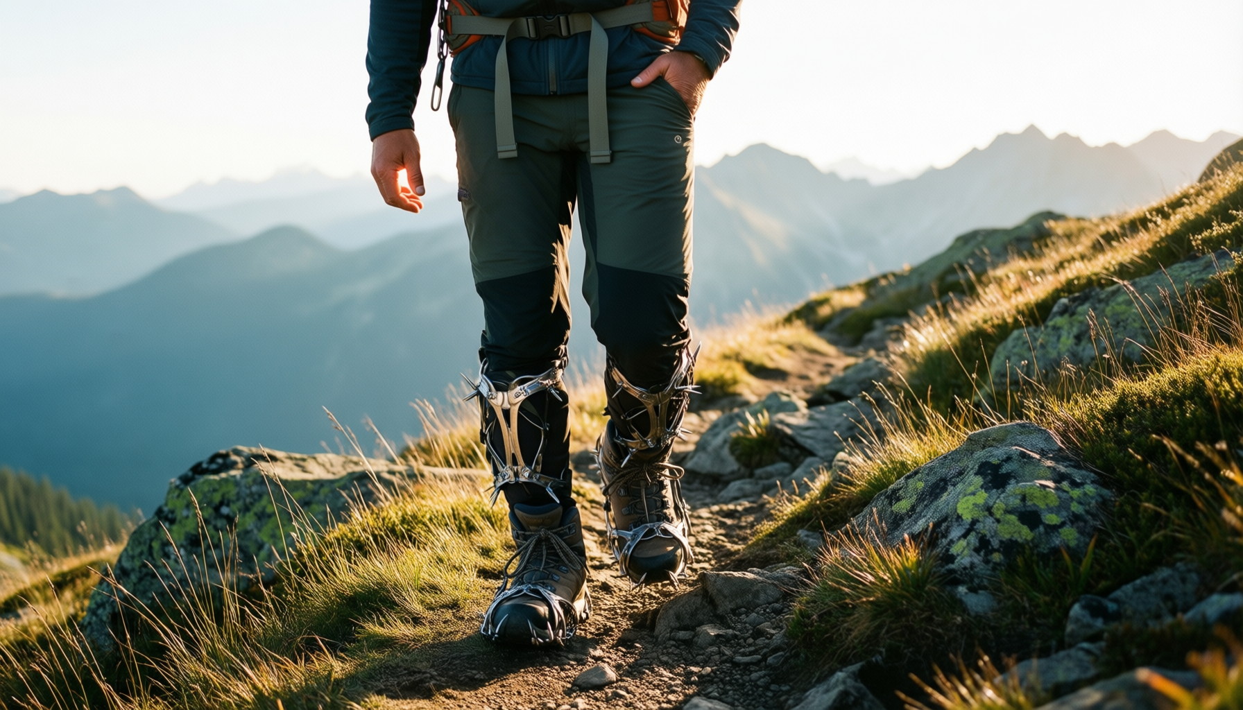 salewa puez mtn spike crampon — illustrative AI-generated lifestyle image