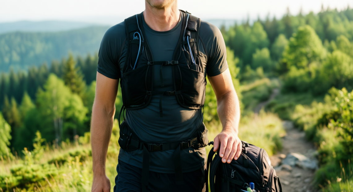 salomon active skin 8 vest — illustrative AI-generated lifestyle image