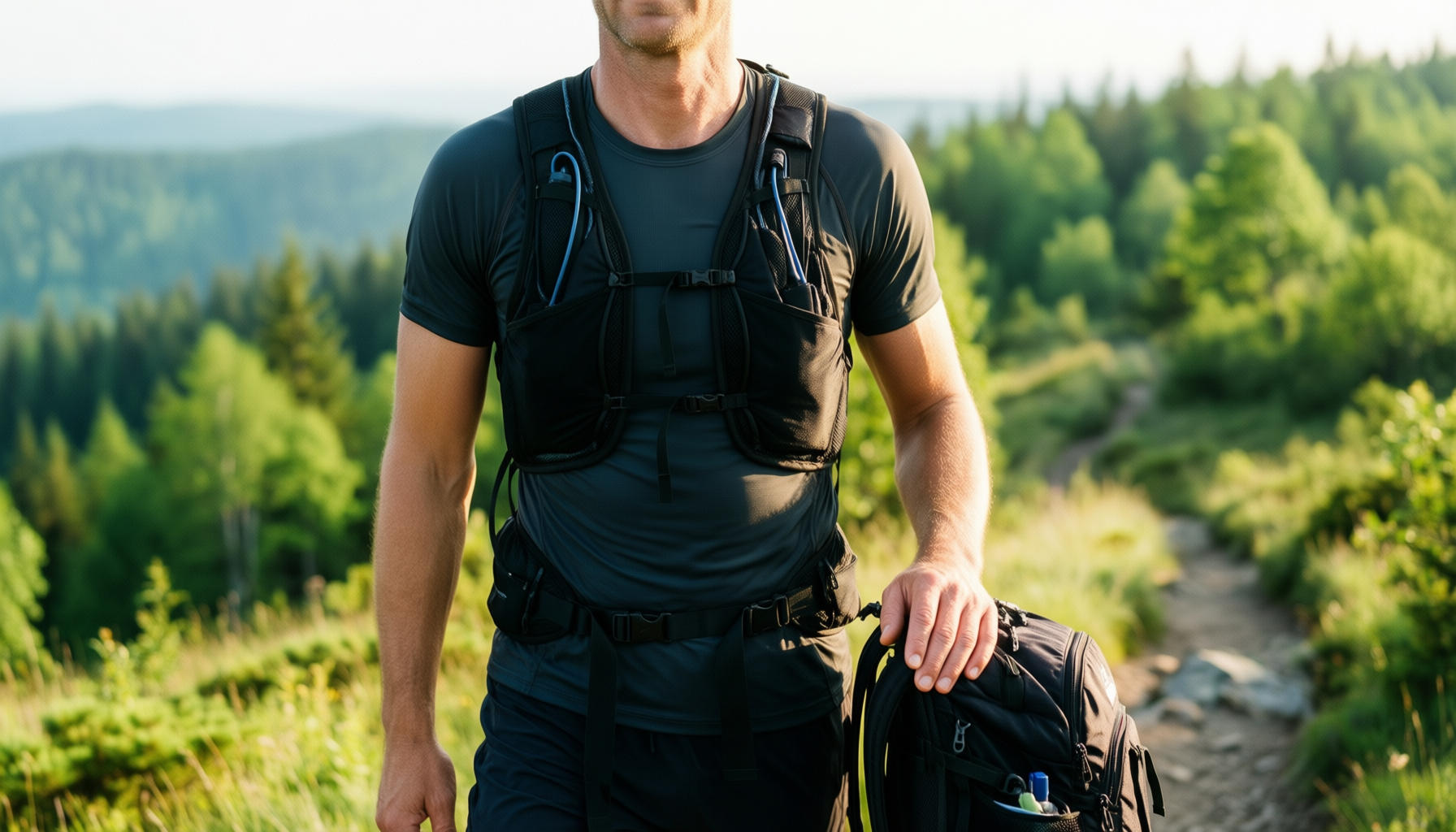 salomon active skin 8 vest — illustrative AI-generated lifestyle image