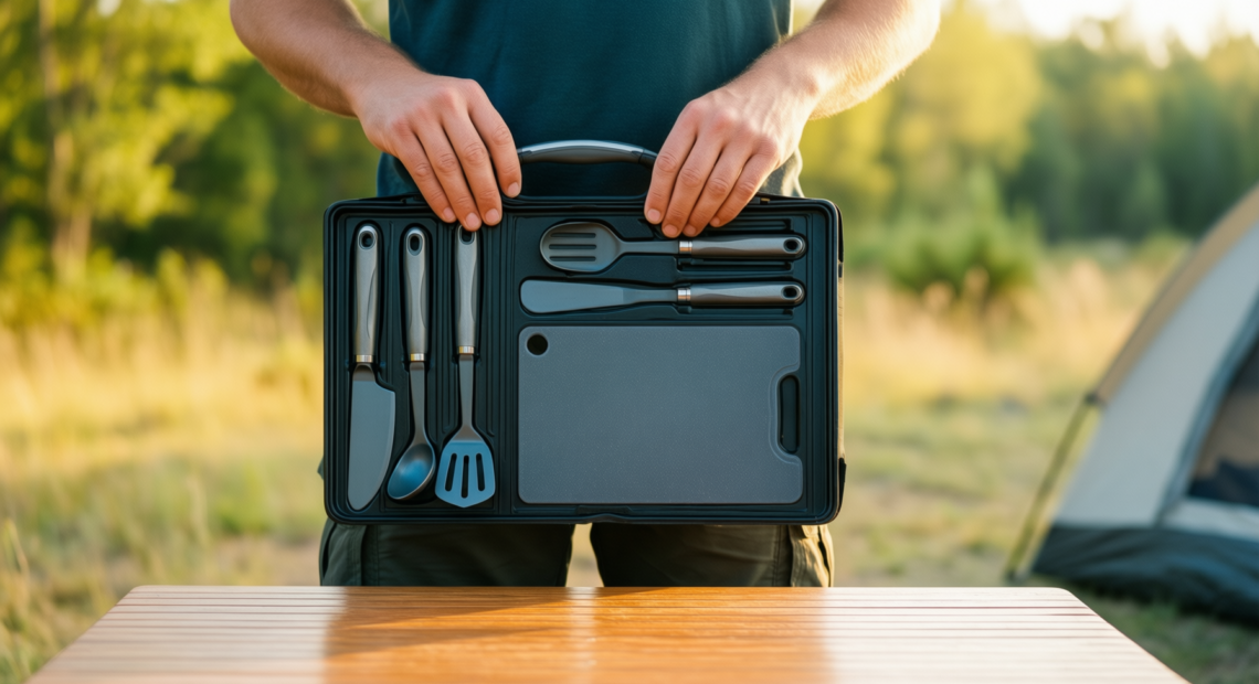 berglander camping utensils set — illustrative AI-generated lifestyle image