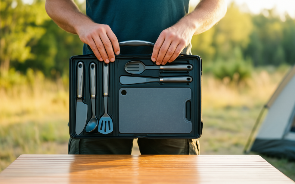 berglander camping utensils set — illustrative AI-generated lifestyle image