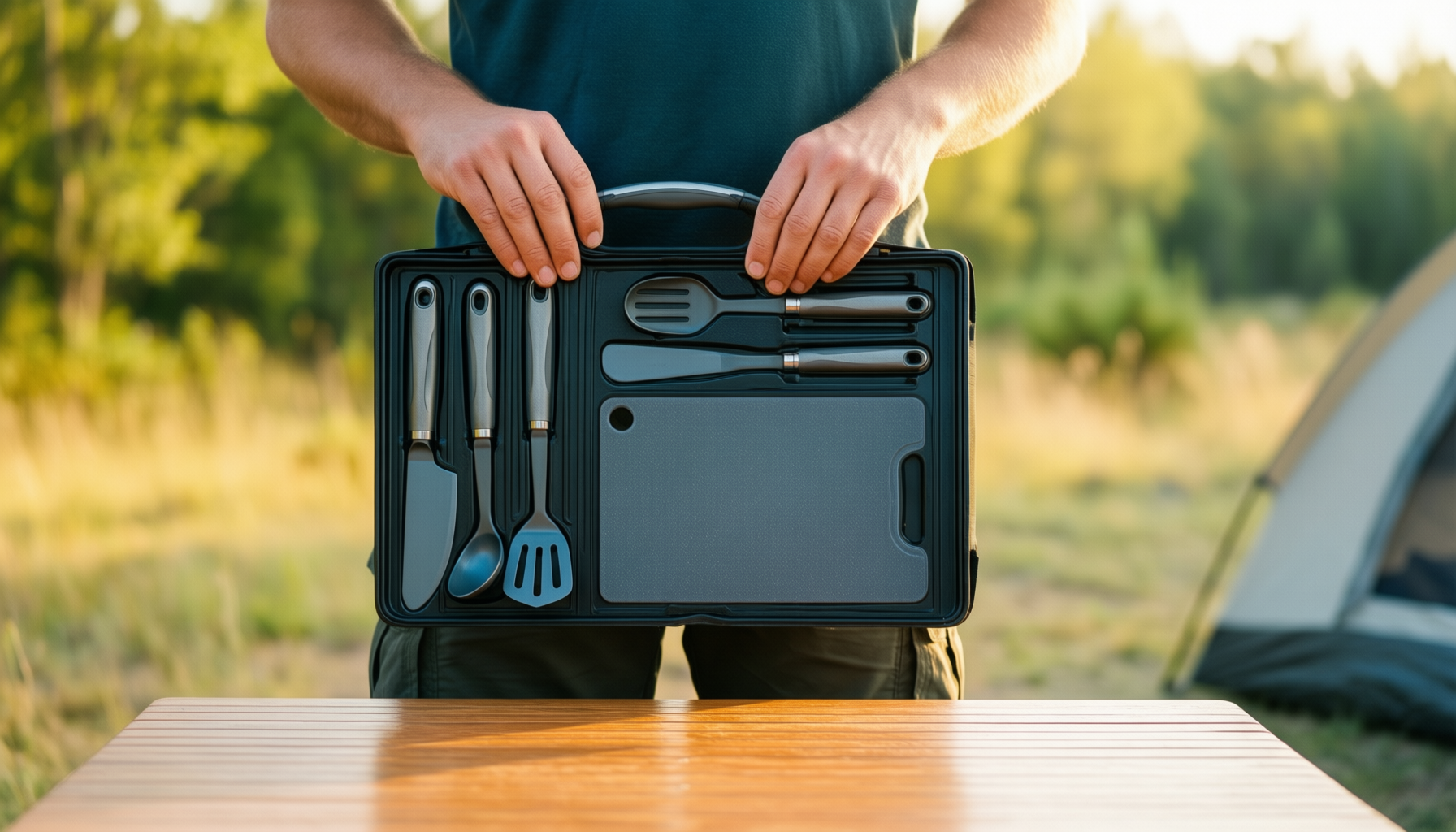 berglander camping utensils set — illustrative AI-generated lifestyle image